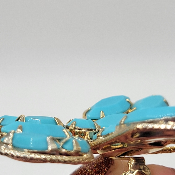 VTG Blue Milk Glass Rhinestones | Juliana Butterfly Brooch & Earrings - Picture 5 of 11